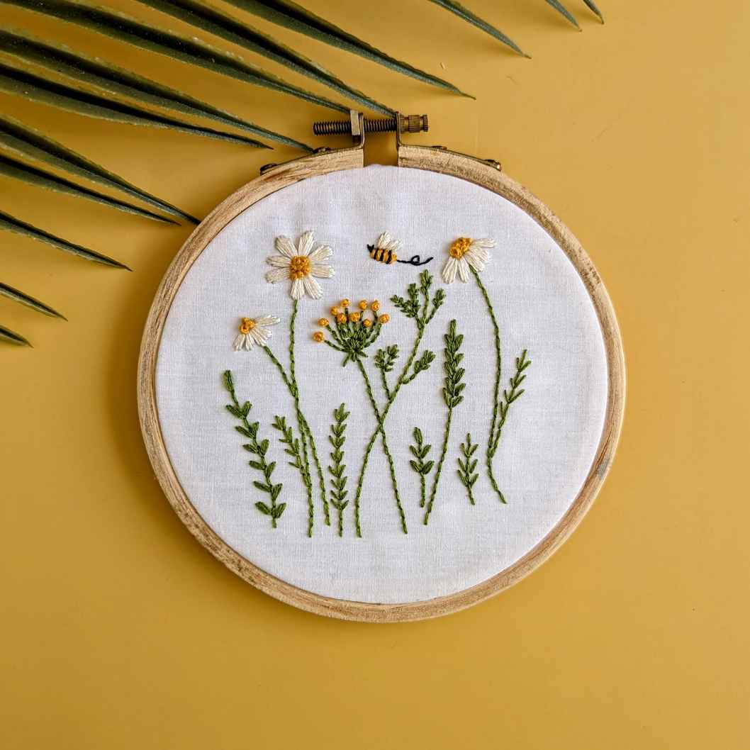 Wild Flowers Embroidery Kit by Nabeela Rumi