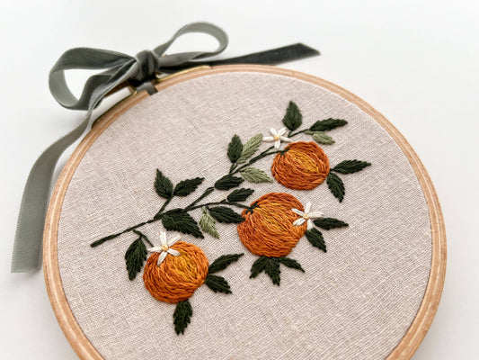 Orange Branch Embroidery Kit  by Matryoshka Doll Shop