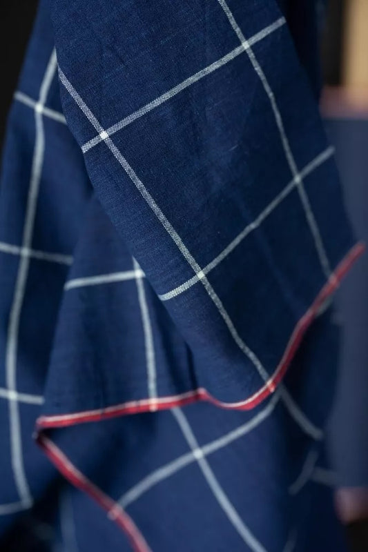 Indigo Windowpane Indian Cotton by Merchant and Mills