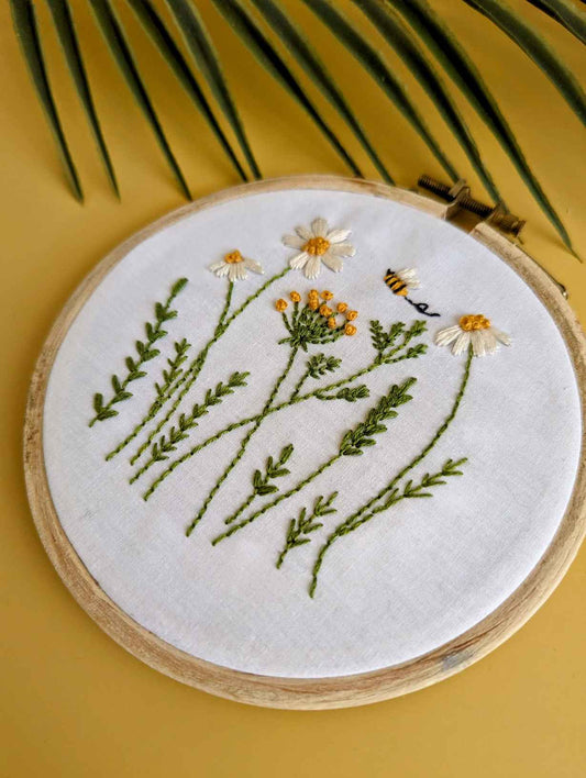 Wild Flowers Embroidery Kit by Nabeela Rumi