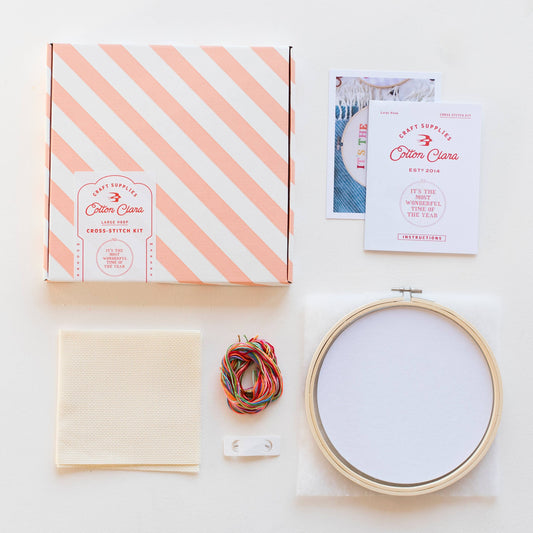 It's The Most Wonderful Time Cross Stitch Kit by Cotton Clara