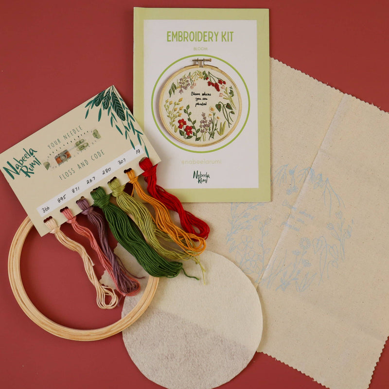 Bloom Embroidery DIY Kit by Nabeela Rumi