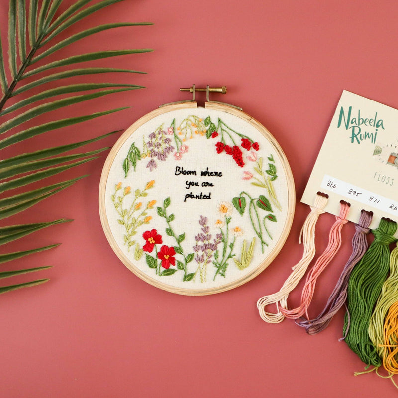 Bloom Embroidery DIY Kit by Nabeela Rumi