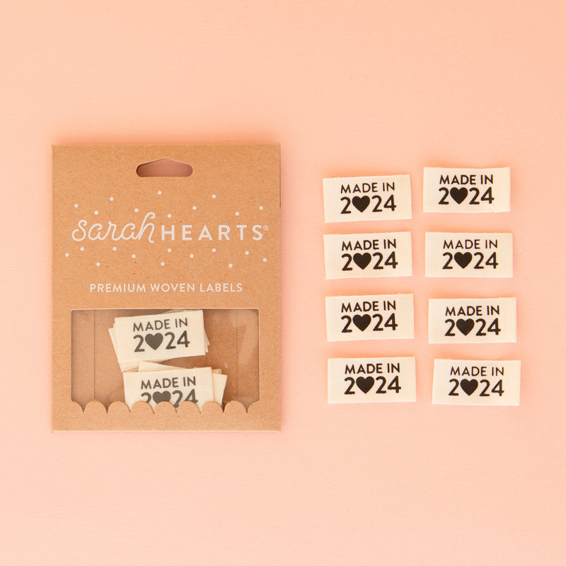 Made in 2024 Organic Cotton Labels by Sarah Hearts